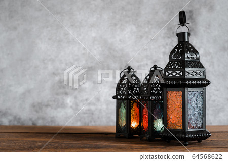 On table top image of decorations Ramadan Kareem On table top image of decorations Ramadan Kareem 64568622