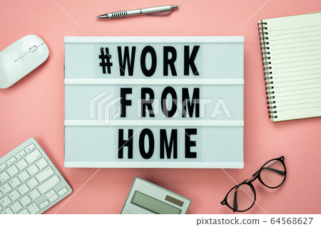 work from home with # WORK FROM HOME text  64568627