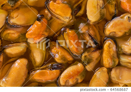 peeled mussel texture closeup peeled mussel texture closeup 64568687