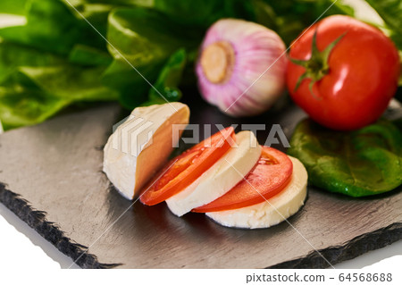 mozzarella cheese with vegetables and spinach mozzarella cheese with vegetables and spinach 64568688