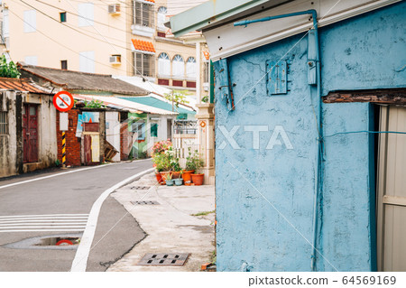 Cijin island village street view in Kaohsiung, Taiwan 64569169