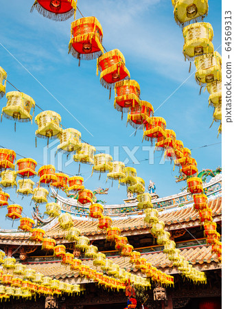 Colorful lanterns at Lukang Mazu Temple in Lukang, Taiwan Colorful lanterns at Lukang Mazu Temple in Lukang, Taiwan 64569313