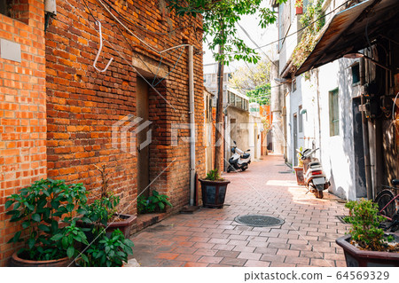 Jiuqu Lane historic old street in Lukang, Taiwan 64569329