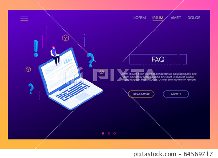 Frequently asked questions - modern isometric vector web banner Frequently asked questions - modern isometric vector web banner 64569717