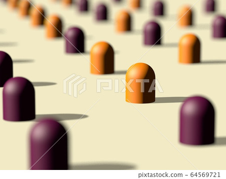 3D render od social distance or people diversity. Shadows isometric style 64569721