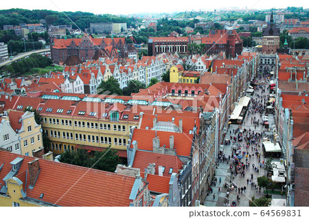Airview of Old Town of Gdansk, Poland. Airview of Old Town of Gdansk, Poland. 64569831