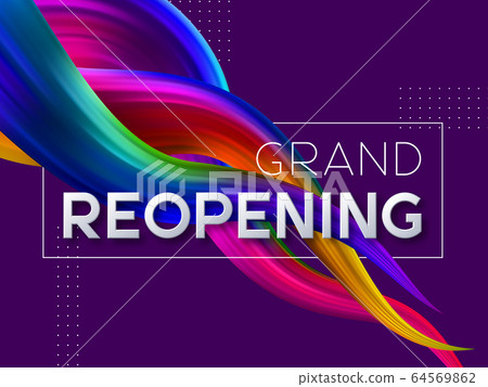 Grand reopening typographic design. 64569862