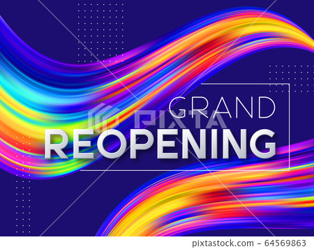 Grand reopening typographic design. 64569863