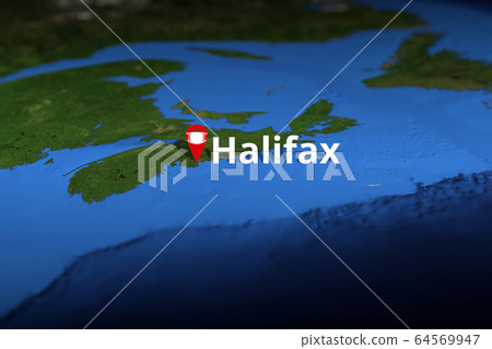 Halifax, Canada city geotag with face mask, COVID-19 coronavirus disease quarantine related 3D rendering Halifax, Canada city geotag with face mask, COVID-19 coronavirus disease quarantine related 3D rendering 64569947