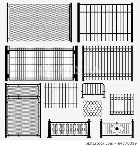 metal set black color fence 64570059