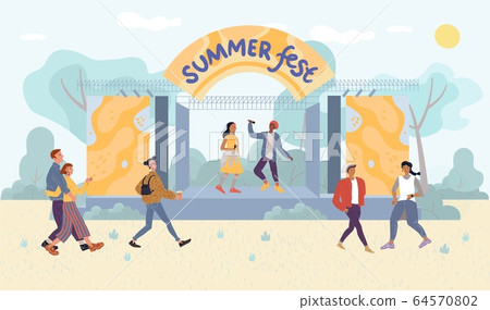 Summer festival live performance for park visitor 64570802