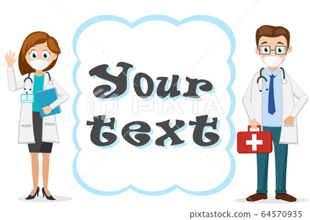 Female doctor and male doctor in uniform and Female doctor and male doctor in uniform and 64570935