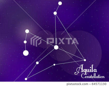 Aquila constellation. Starry night sky. Cluster of Aquila constellation. Starry night sky. Cluster of 64571130