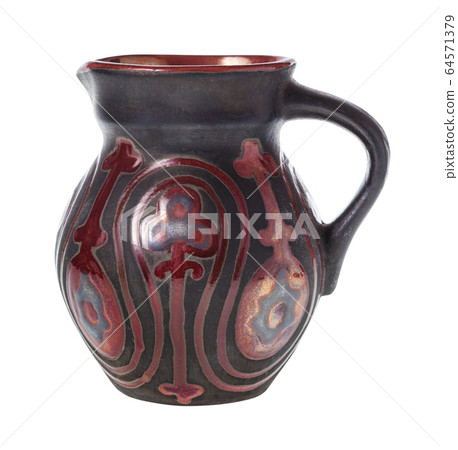 side view of georgian ceramic jugful isolated 64571379