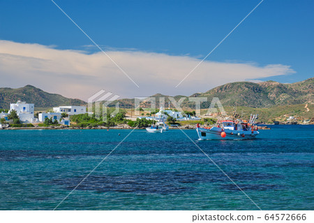 The beach and fishing village of Pollonia in Milos, Greece The beach and fishing village of Pollonia in Milos, Greece 64572666