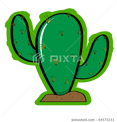 Sticker of a cactus icon 64573231
