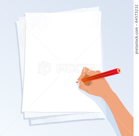 Female hand drawing with pencil Female hand drawing with pencil 64573232
