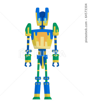 Funny Cartoon Robot Cute Retro Robot Robotic Stock Illustration 64573304 Pixta