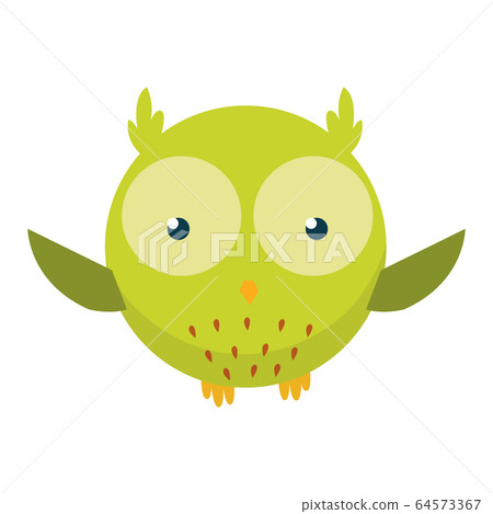 Cute funny owl. Forest bird. Decorative and style toy, doll. Happy and joyful bird in flat style. Isolated children cartoon illustration, for print or sticker Cute funny owl. Forest bird. Decorative and style toy, doll. Happy and joyful bird in flat style. Isolated children cartoon illustration, for print or sticker 64573367