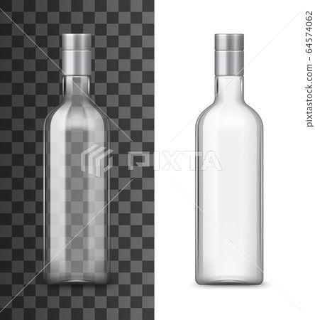 Alcohol drink glass bottle realistic 3d 64574062