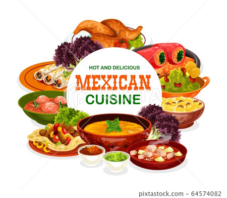 Meat and vegetable dishes of Mexican cuisine Meat and vegetable dishes of Mexican cuisine 64574082