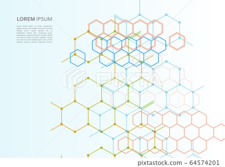 Dots and lines with connections design background 64574201