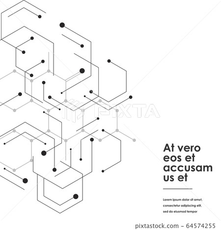 Molecular hexagons structures on white background. Vector illustration Molecular hexagons structures on white background. Vector illustration 64574255