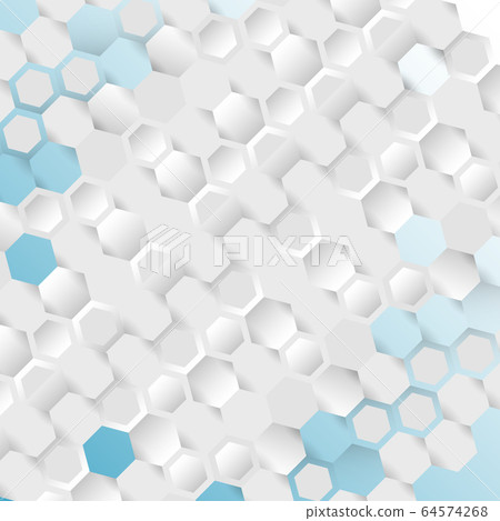 Simple blue background with connect hexagons 64574268