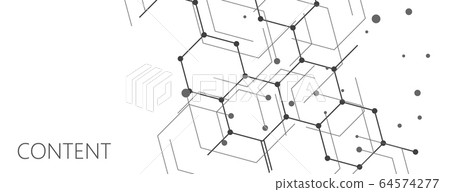 Geometric lines and dots pattern. Modern hexagons and cells background. Connection vector illustration Geometric lines and dots pattern. Modern hexagons and cells background. Connection vector illustration 64574277