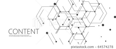 Geometric lines and dots pattern. Modern hexagons and cells background. Connection vector illustration Geometric lines and dots pattern. Modern hexagons and cells background. Connection vector illustration 64574278