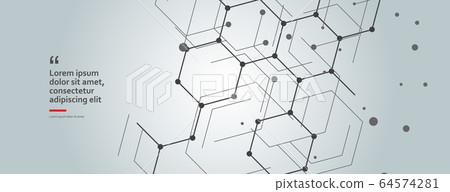 Geometric lines and dots pattern. Modern hexagons and cells background. Connection vector illustration Geometric lines and dots pattern. Modern hexagons and cells background. Connection vector illustration 64574281