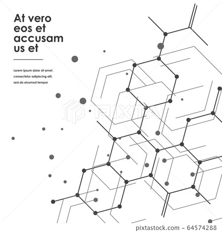 Science design with molecular structure. Abstract vector medical background 64574288