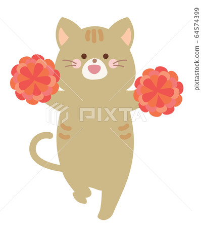 Cheering cat - Stock Illustration [64574399] - PIXTA
