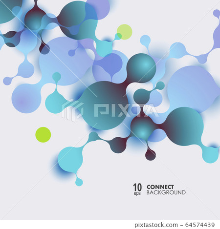 Abstract molecules background with cells. Vector medical background 64574439