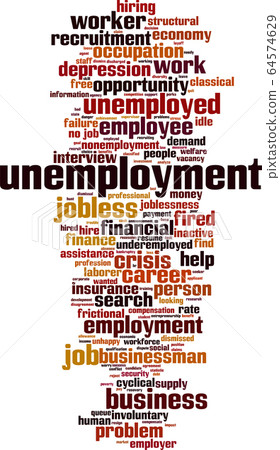 Unemployment word cloud 64574629