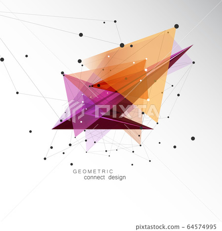 Triangle Abstract Shape. Design For Presentations of New Technologies and Artificial Intelligence 64574995