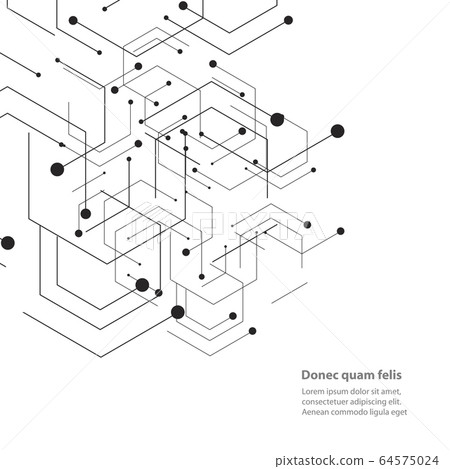 Hexagons genetic, science, chemical carcass. Vector connection and social network. Concept with lines and dots Hexagons genetic, science, chemical carcass. Vector connection and social network. Concept with lines and dots 64575024