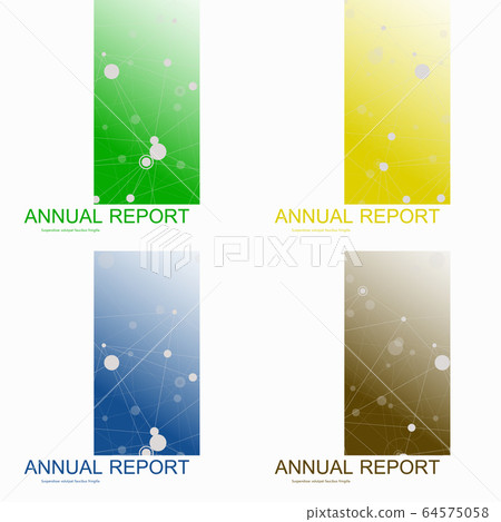 Science brochure design template. Vector molecular structure with connected lines and dots. Cover square format Science brochure design template. Vector molecular structure with connected lines and dots. Cover square format 64575058