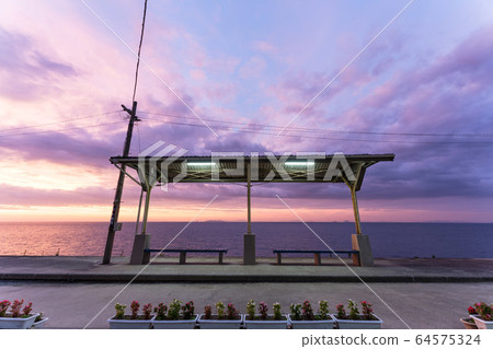 Shimonada Station at dusk Shimonada Station at dusk 64575324