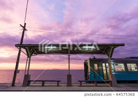 Shimonada Station Dusk Train Shimonada Station Dusk Train 64575368