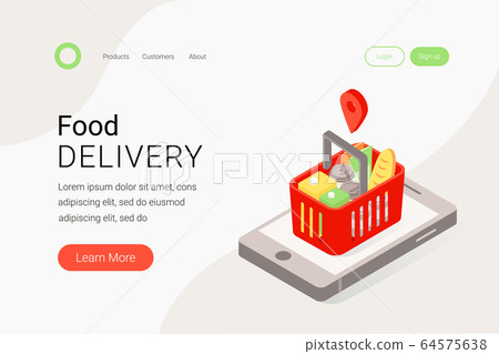 Food delivery, online grocery shopping concept Food delivery, online grocery shopping concept 64575638