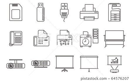 Line icon office equipment 64576207