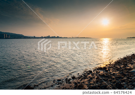 Tamsui river sunset view in New Taipei City, Taiwan Tamsui river sunset view in New Taipei City, Taiwan 64576424