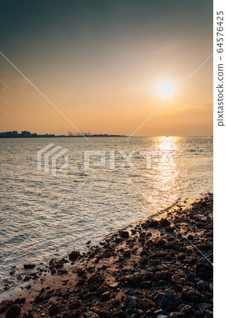 Tamsui river sunset view in New Taipei City, Taiwan Tamsui river sunset view in New Taipei City, Taiwan 64576425