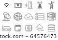 Line icon network 64576473