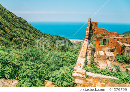 Yinyanghai sea and historical architecture in Jinguashi, Taiwan 64576799