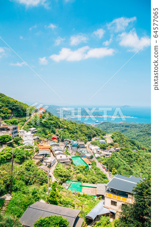 Jiufen old town and nature view in Taiwan 64577065
