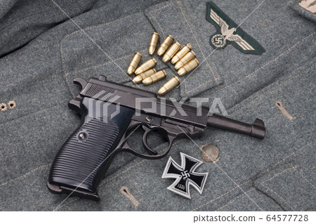 WWII era nazi german army 9 mm semi-automatic WWII era nazi german army 9 mm semi-automatic 64577728