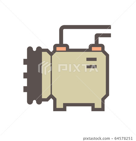 Air conditioner and air compressor part vector 64578251