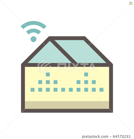 Smart farm and wireless technology vector icon 64578281